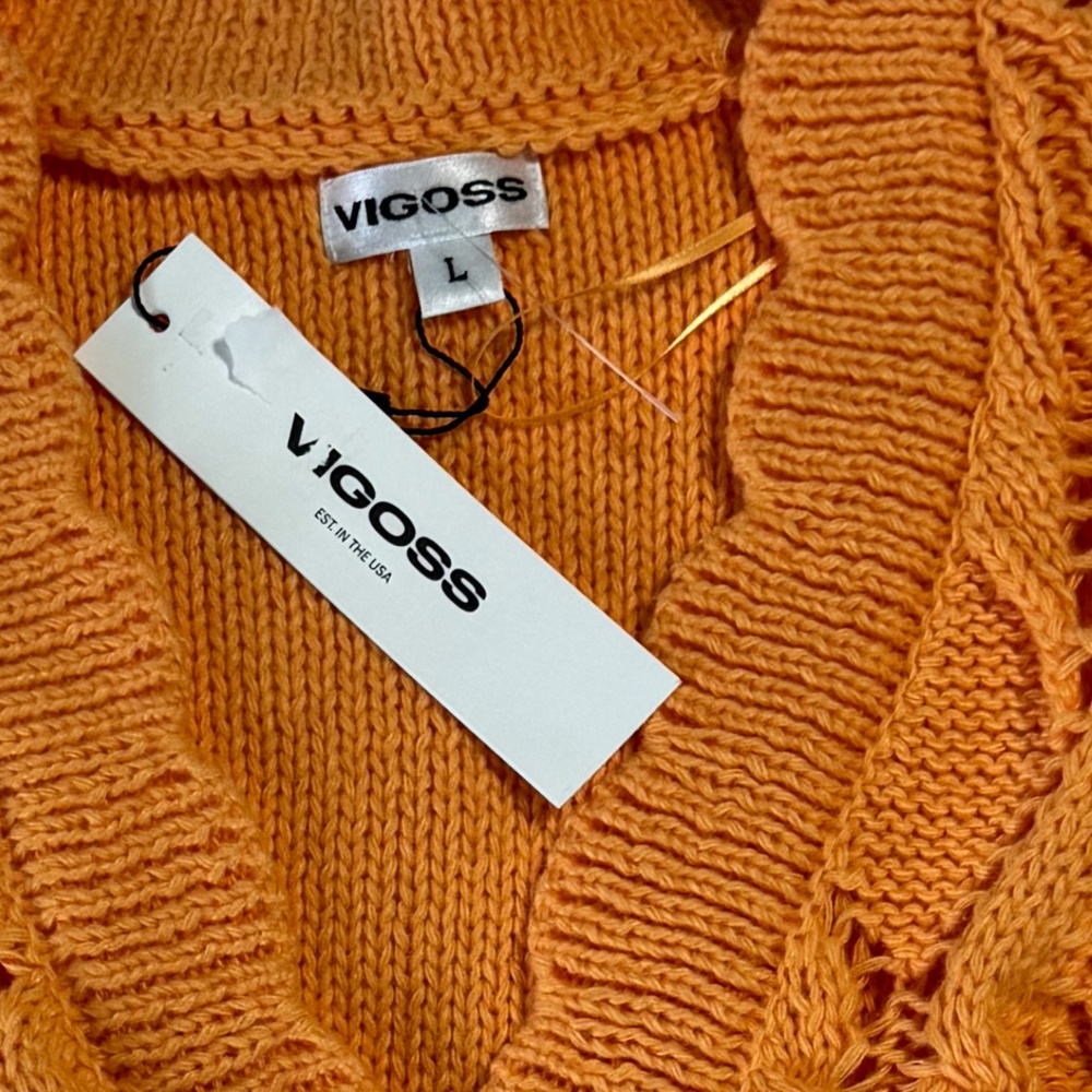 Vigoss flutter short-sleeve cardigan-mango Size L NWT